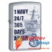 Zippo 1 Navy 24/7 365 Days A Year